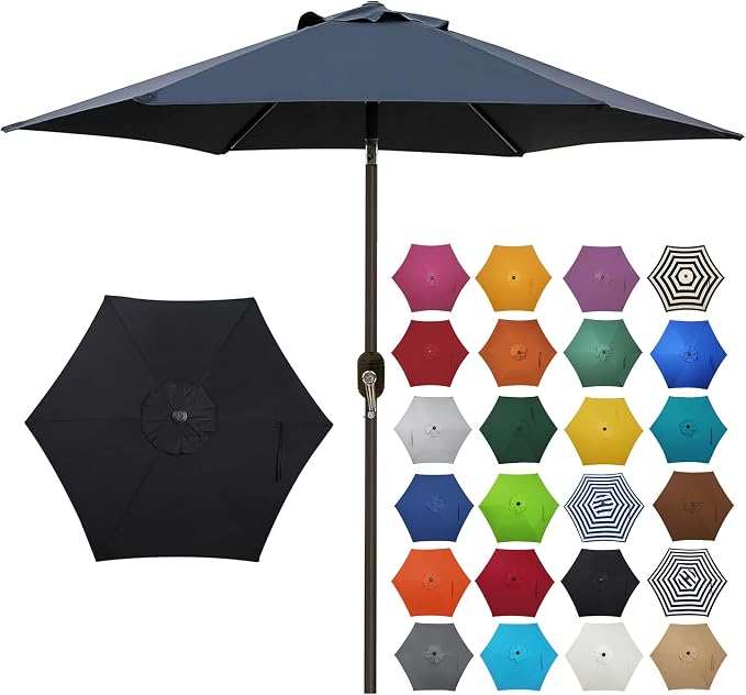 7.5 ft Patio Umbrella, Yard Umbrella, Outdoor Market Umbrella by Blissun