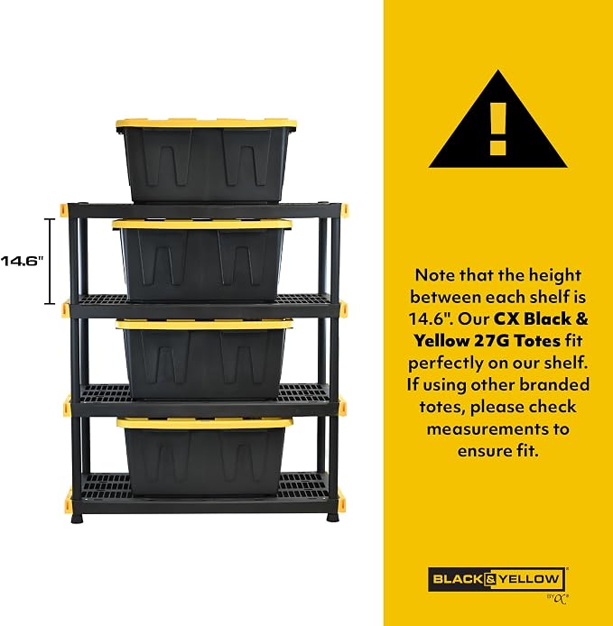 CX 4-Tier Heavy Duty Plastic Storage Shelves - Image 3