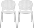 2xhome Set of 2 Patio Dining Chairs | Modern Stackable Outdoor Pool Side Chair by 2xhome