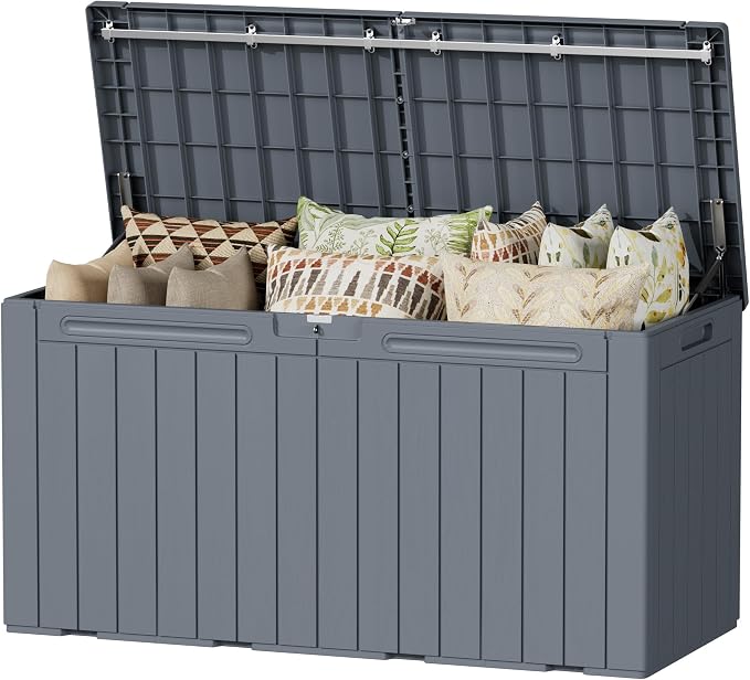 Devoko 100 Gallon Outdoor Storage Box, Waterproof Deck Box Lockable | Weather by DEVOKO