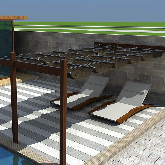 Windscreen4less 4' x 16' Retractable Sun Shade Canopy Cover Sliding Wave Shade - Image 7