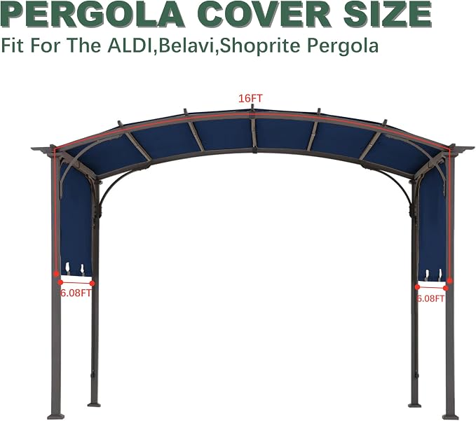 85" x 208" Universal Pergola Replacement Canopy Cover | Waterproof Shade Top - Image 4
