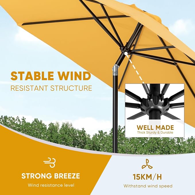 Tempera Patio Market Outdoor Table Umbrella - Image 5