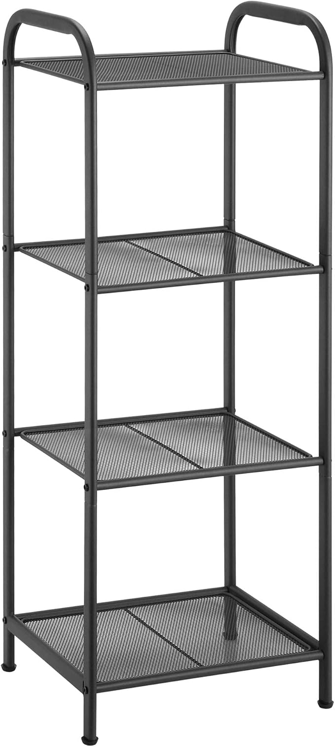 MAX Houser 4 Tier Standing Shelf Units Storage Rack, Charcoal Gray | Industrial by MAXHouser