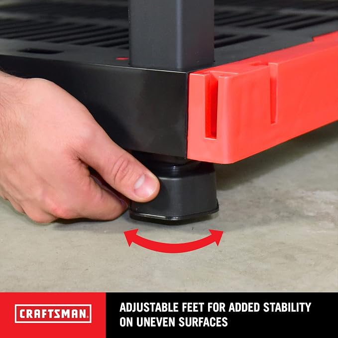 CX Craftsman 4-Tier Heavy Duty Plastic Storage Shelves, Garage Organization | - Image 6