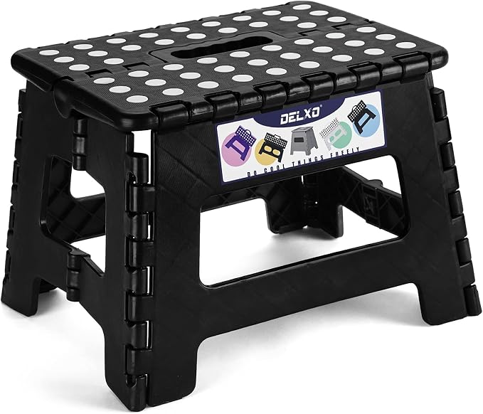 Delxo 9 Inch Kids Step Stool, 300 Lbs Folding Step Stool by Delxo