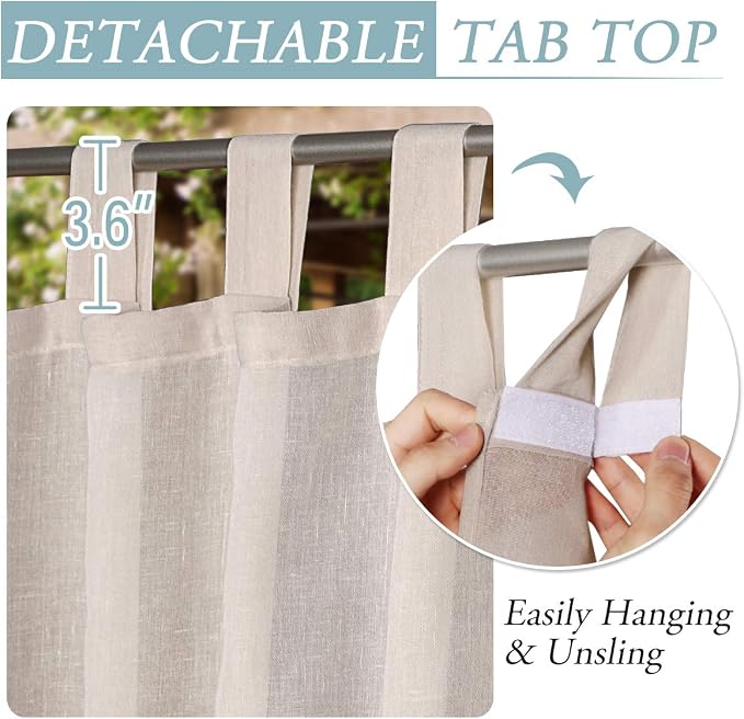 H.VERSAILTEX Outdoor Linen Sheer Curtains - Image 3