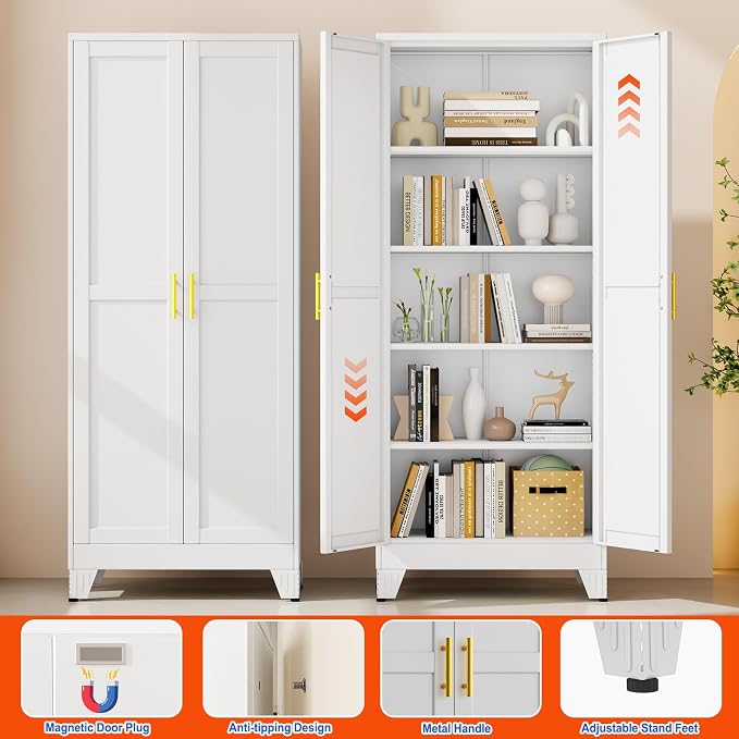 GAIOUS 71''Tall Metal Garage Storage Cabinet, File Cabinet - Image 7