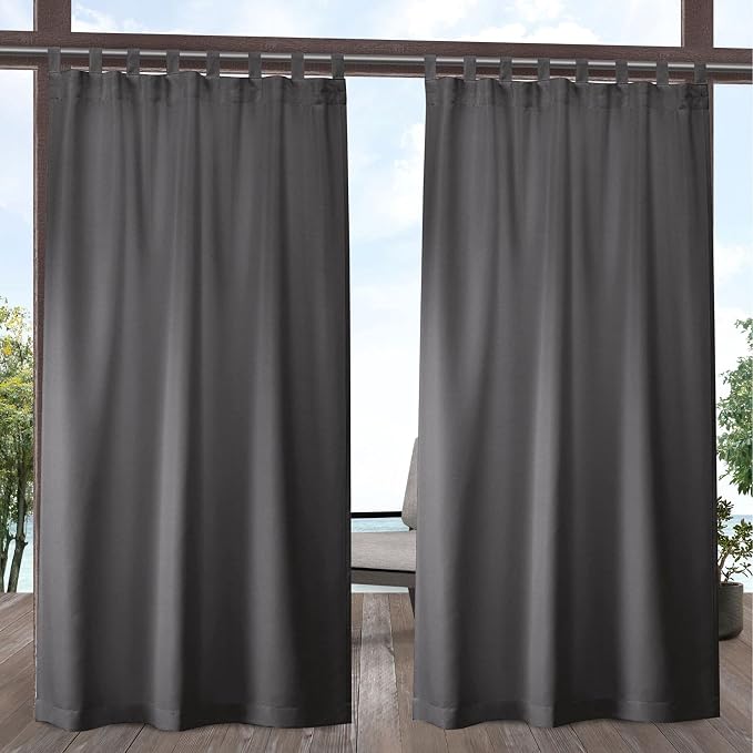 Exclusive Home Cabana Solid Indoor/Outdoor Light Filtering Hook-and-Loop Tab by TownCountryLiving
