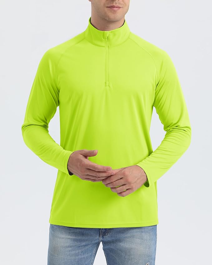 Boladeci Men's UPF 50+ Sun Shirts 1/4 Zip Long Sleeve SPF UV Protection Lightweight Quick Dry Quarter Zip Golf Shirts
