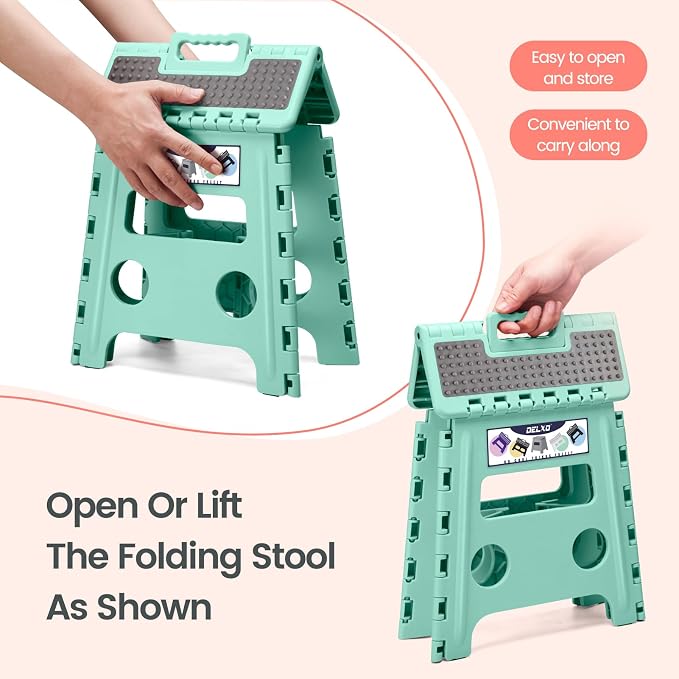 Delxo Folding Step Stool 13 Inch, 300 Lbs Step Stool - Image 8