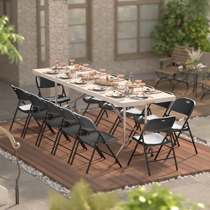 Nazhura 350 Weight Limit Heavy Duty Plastic Folding Chair - Image 5