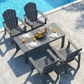 Stackable Set, 4 Chairs with 47in Table, All-Weather HDPE, 4 Stackable by nevilywood