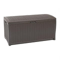 Suncast 99 Gal Wicker Resin Deck Box, Storage Chest Bin by Unknown