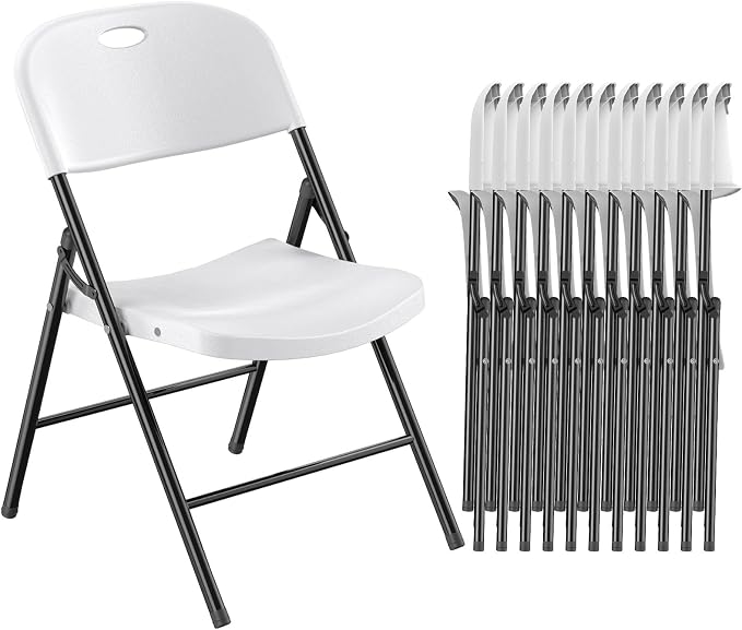Nazhura 350 Weight Limit Heavy Duty Plastic Folding Chair by NazhuraGoodCompanionAtHome
