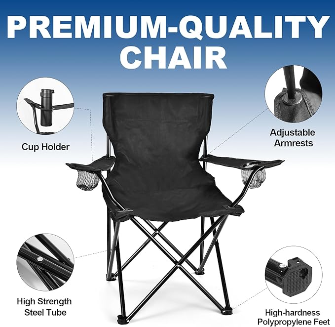 WEIDIORME 2 Pack Lightweight Camping Chairs - Image 4