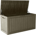 97 Gallon Waterproof Large Resin Deck Box, Lockable Large Outdoor Storage Box by KAMABOKO