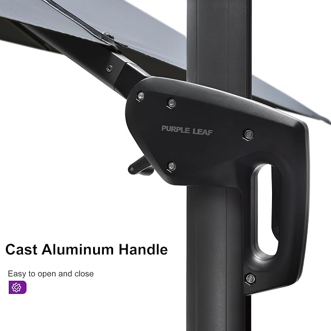 PURPLE LEAF Patio 11.5' x 11.5' Telescopic Umbrella - Image 7