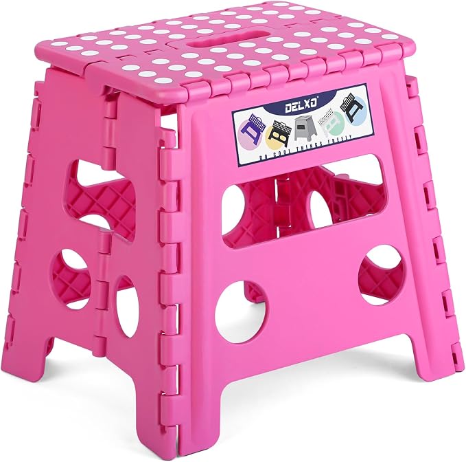 Delxo Folding Step Stool 13 Inch, 300 Lbs Step Stool by Delxo