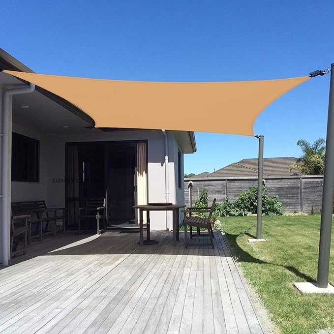 SUNNY GUARD Custom Size 4'x10' Peach Fuzz Sun Shade Sail Rectangle UV Block by SUNNYGUARD