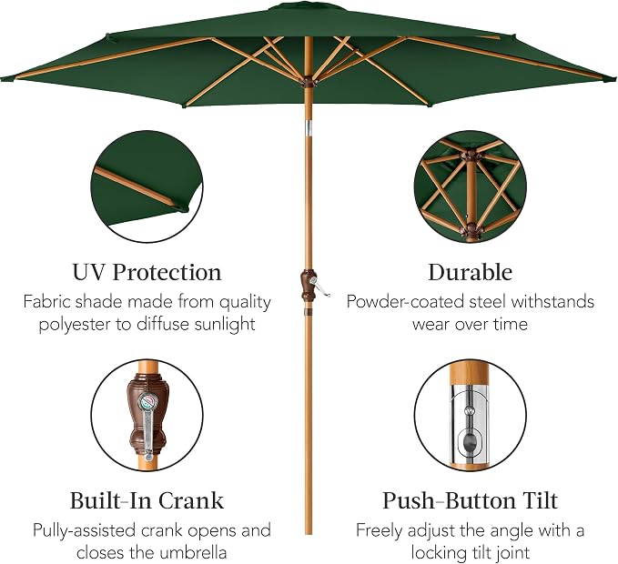 Best Choice Products 10ft Market Umbrella, Outdoor Sun Shade - Image 6