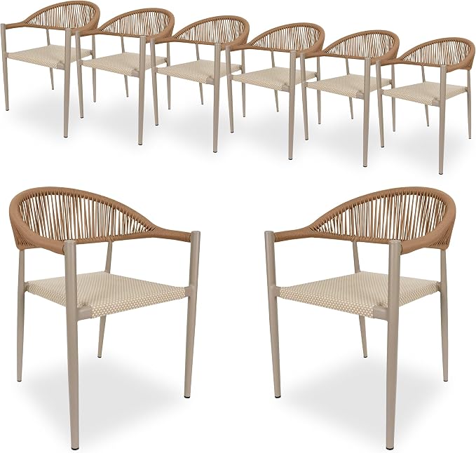 TWT Patio Dining Chairs Outdoor Stackable by TWT