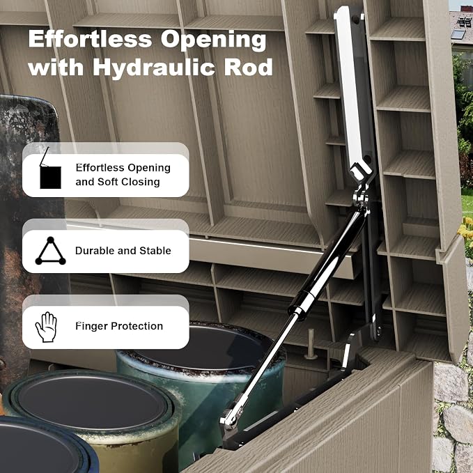 DRATO 280 Gallon Deck Boxes Outdoor Waterproof, Lockable Outdoor Storage Box - Image 2
