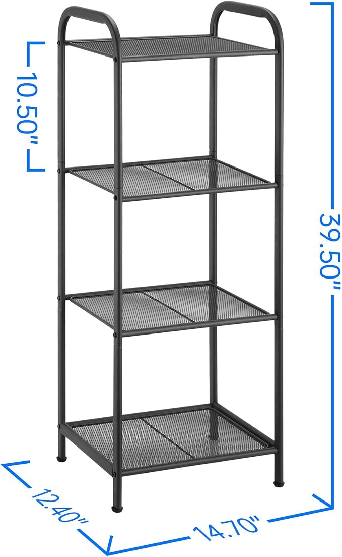 MAX Houser 4 Tier Standing Shelf Units Storage Rack, Charcoal Gray | Industrial - Image 3
