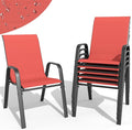 Patio Dining Chairs Set of 6 Outdoor Stackable Dining Chairs by TQKVIPI