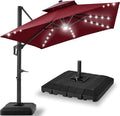 Best Choice Products 12x12ft LED Cantilever Patio Umbrella w/Base Included & by Unknown