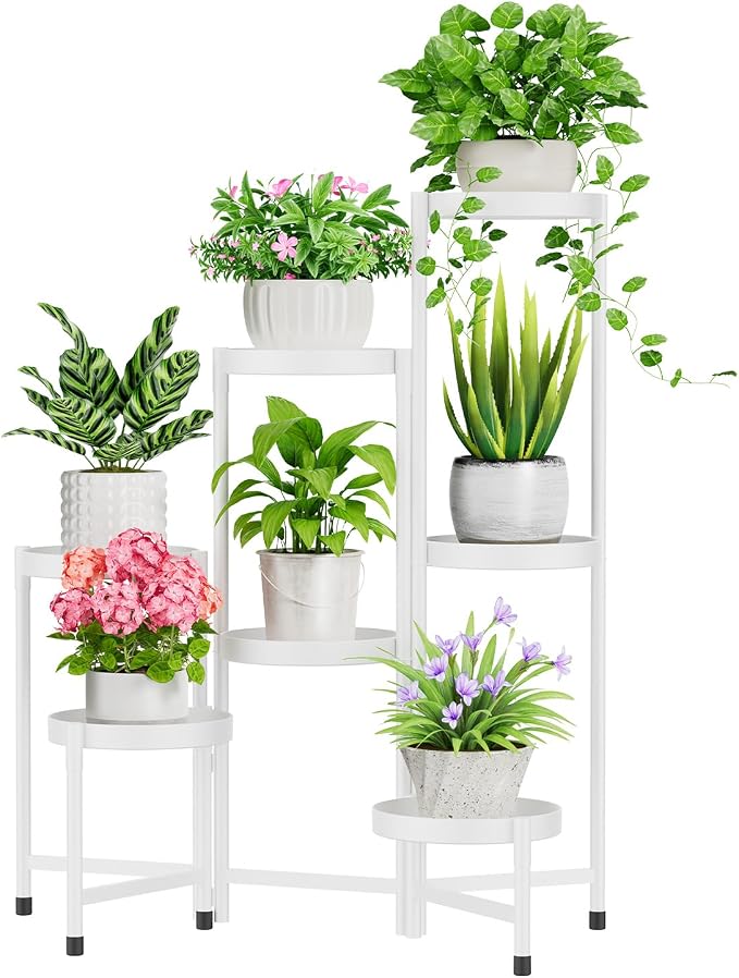 iDavosic.ly Plant Stand Indoor Outdoor, 7 Tier Metal Corner Shelf, Folding by iDavosicly