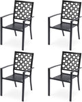 Patio Dining Chairs Set of 4, Stackable Metal High Back Chairs Set by Aoodor