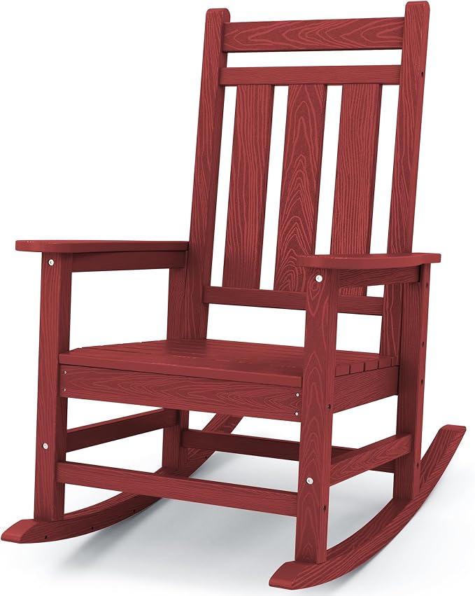 Oversized Outdoor Rocking Chair, All-Weather Patio Rocking Chairs by KINGYES