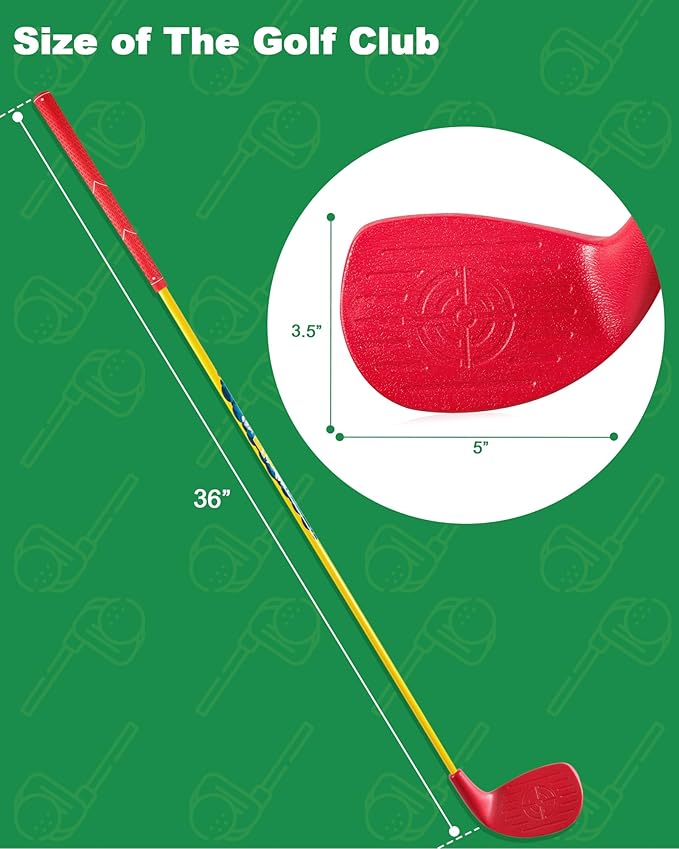 HOTWIND 6 Pack Oversized Red Golf Clubs Lightweight Carbon Shaft Built for Fun and Easy Play