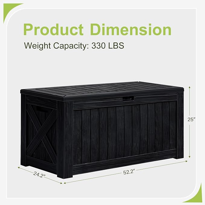 Greesum 120 Gallon Deck Box, Resin Outdoor Storage Container, Garden Tools - Image 6