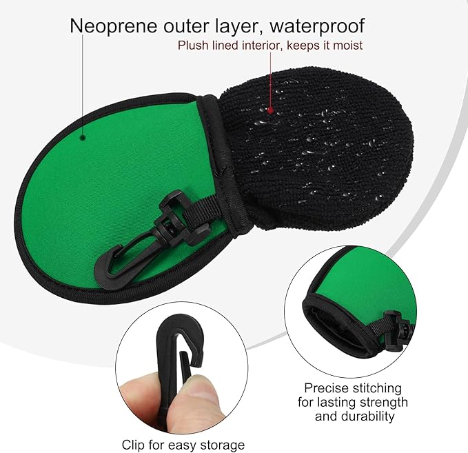 PATIKIL Golf Ball Washer Pouch, Portable Golf Balls Cleaner Pocket Bag with Hanging Clip for Women Golf Exercise