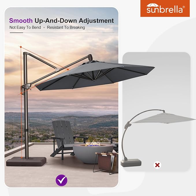 PURPLE LEAF 10' X 10' Cantilever Patio Umbrella - Image 4