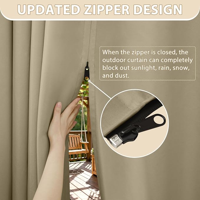 HDCAXKJ Waterproof Outdoor Curtains - Image 2