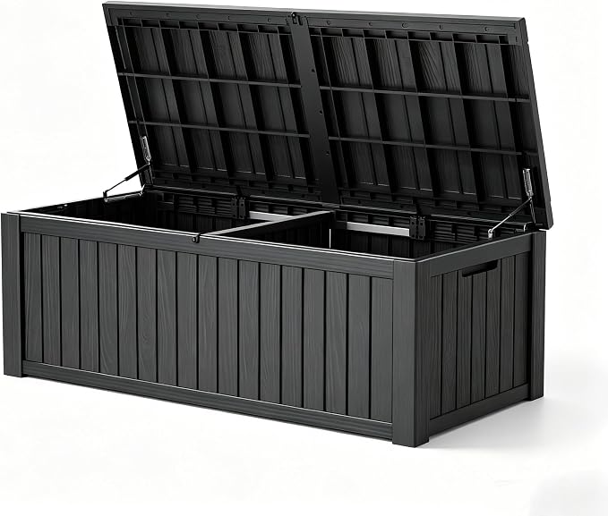 Outdoor Deck Storage Box, Resin Deck Boxes Indoor and outdoor, Waterproof by NBYSGO