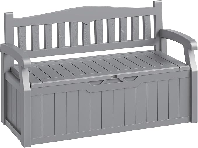 80-Gallon Outdoor Storage Bench, Waterproof Deck Box by Acurax