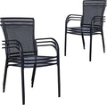 Patio Dining Chairs Set of 6, Metal Mesh Patio Furniture Set by Home