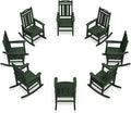 Oversized Outdoor Rocking Chairs Set of 8, 380lbs Heavy-Duty Large Patio Rocker by CIOKEA
