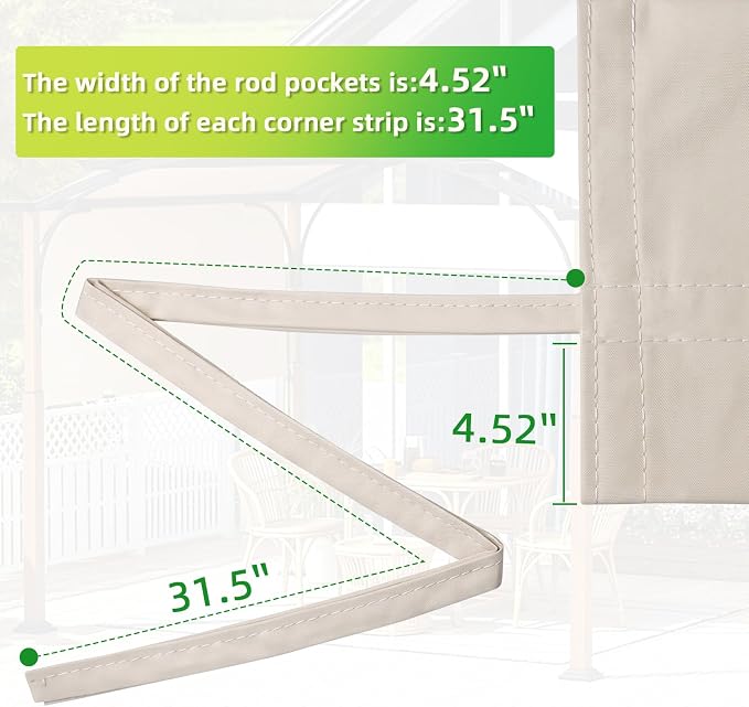 NOVINO Pergola Shade Cover Pergola Replacement Canopy Cover, w/Drainage Holes - Image 7