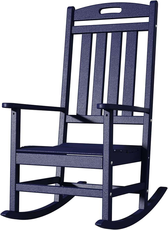 Outdoor Rocking Chair, All-Weather Resistant Poly Lumber Rocker Chair Outdoor by Adiromoti