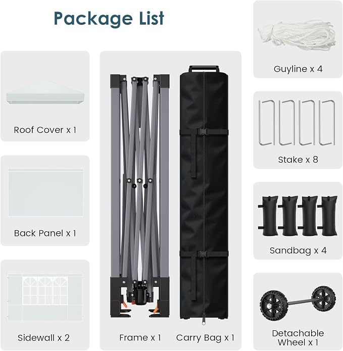Raynesys 10x10ft Pop Up Canopy Tent - Image 6