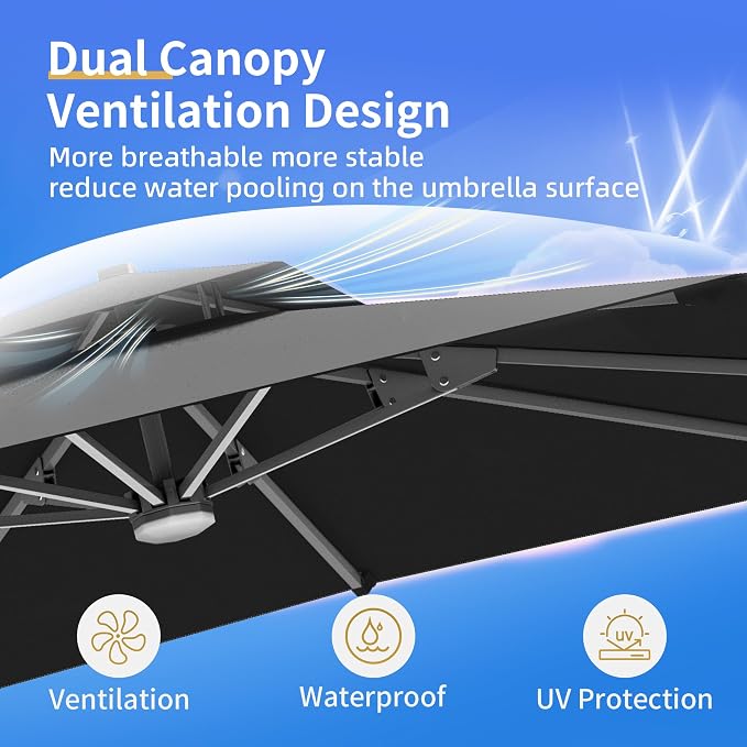 10 X 13 FT Cantilever Patio Umbrella - Image 8