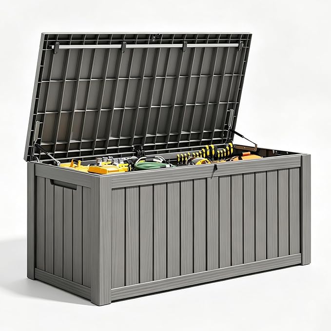 Outdoor Deck Storage Box, Resin Deck Boxes Indoor and outdoor, Waterproof by NBYSGO