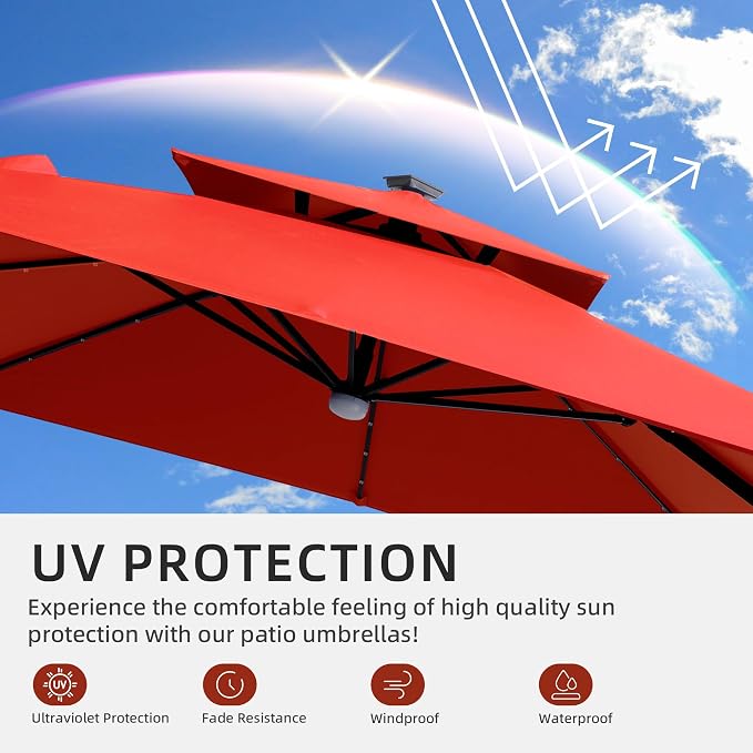 JZAC & QZYD 9x9 FT Cantilever Offset Patio Umbrella - Image 8