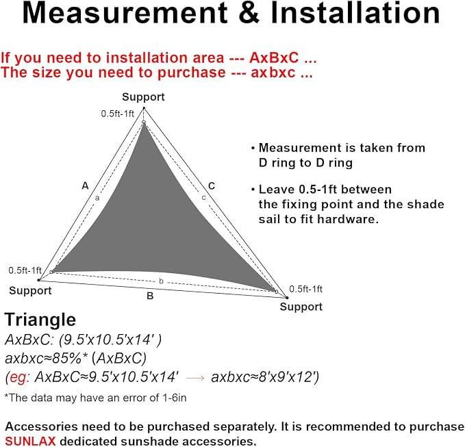Sun Shade Sail 15'x15'x15' Peach Fuzz Triangle Custom Size | 95% UV Block - Image 4
