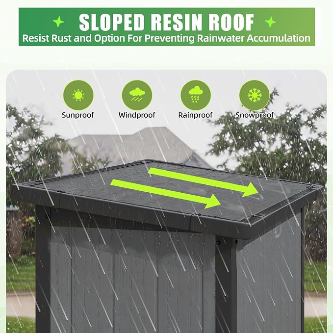 U-MAX Resin Outdoor Storage Cabinet, Waterproof, Reinforced Floor - Image 4